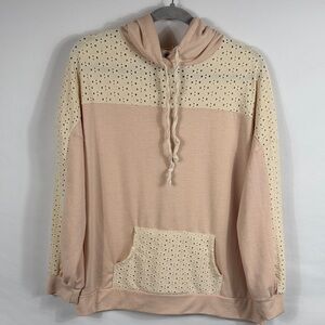 Women's‎ Beige and Cream Hoodie Sweater. Size Large